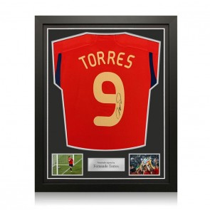Fernando Torres Signed Spain 2022-23 Football Shirt. Standard Frame