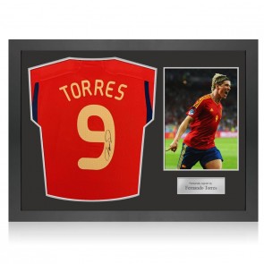 Fernando Torres Signed Spain 2022-23 Football Shirt. Icon Frame