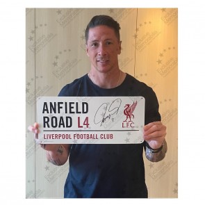  Fernando Torres Signed Liverpool Street Sign. Framed