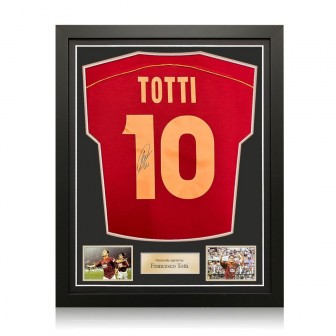 Francesco Totti Signed AS Roma 1998-99 Football Shirt. Standard Frame