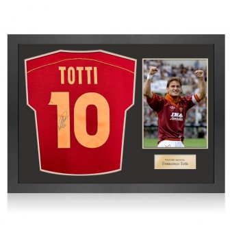Francesco Totti Signed AS Roma 1998-99 Football Shirt. Icon Frame