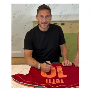 Francesco Totti Signed AS Roma 1998-99 Football Shirt. Superior Frame