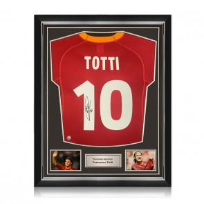 Francesco Totti Signed AS Roma 2000-01 Scudetto Football Shirt. Superior Frame