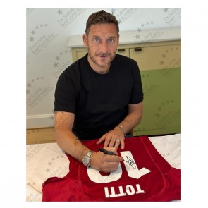 Francesco Totti Signed AS Roma 2000-01 Scudetto Football Shirt. Deluxe Frame