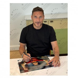 Francesco Totti Signed AS Roma Football Photo: The Roman Emperor. Framed