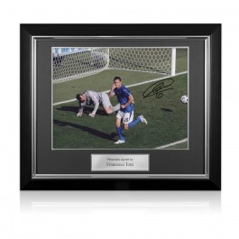 Francesco Totti Signed Italy Football Photo: World Cup Goal. Deluxe Frame