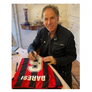 Franco Baresi Signed AC Milan 1994 Football Shirt. Standard Frame