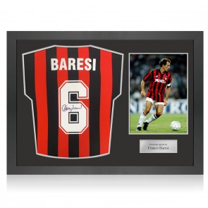 Franco Baresi Signed AC Milan 1988 Football Shirt. Icon Frame