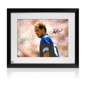 Franco Baresi Signed Italy Football Photo. Framed