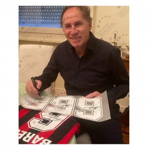 Franco Baresi Signed AC Milan 1988 Football Shirt. Standard Frame