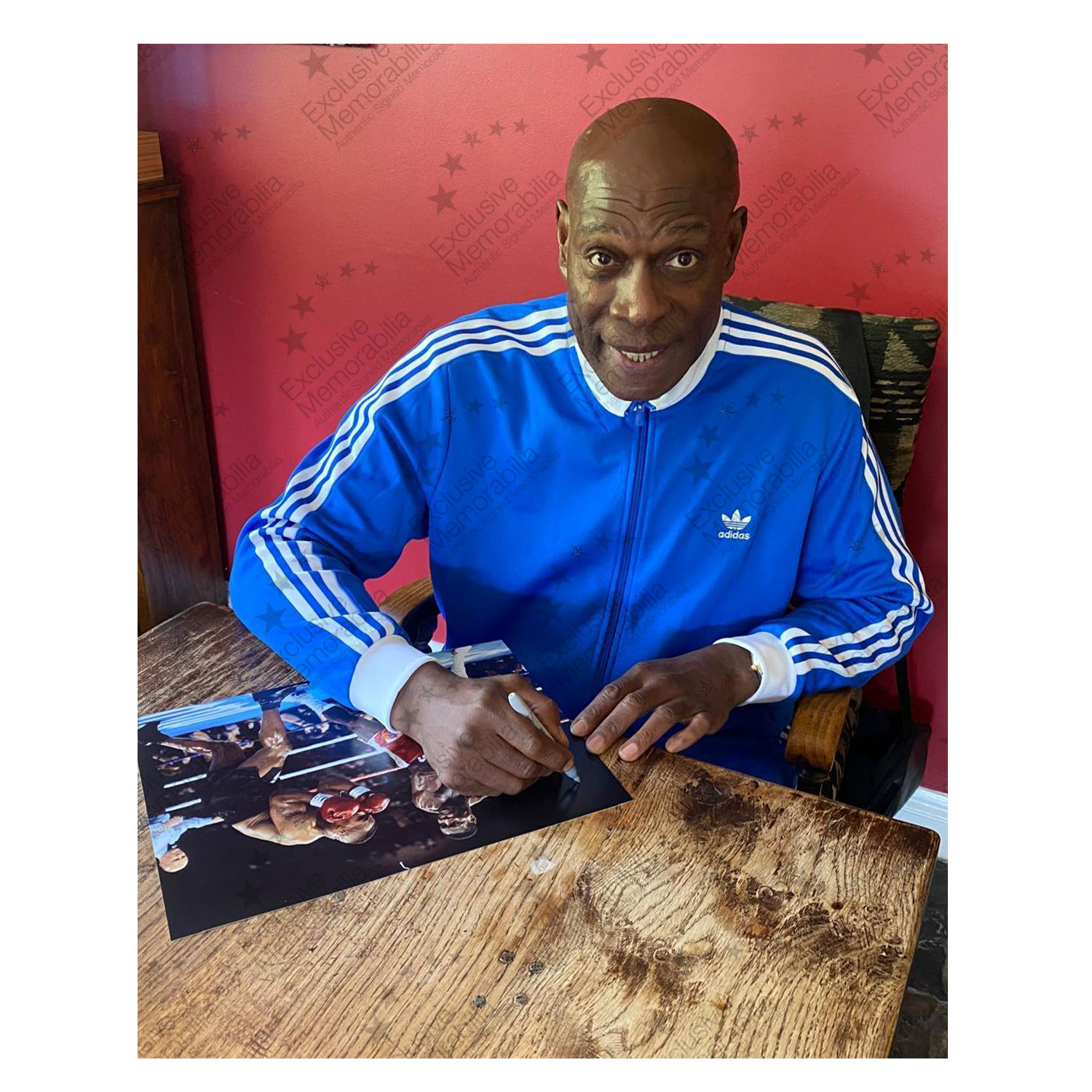Frank Bruno Signed Boxing Photo: Fighting Tyson