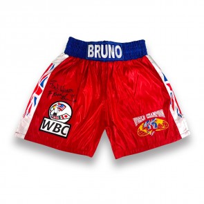 Frank Bruno Signed Red Boxing Shorts