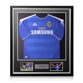 Frank Lampard Signed Chelsea 2011-12 Football Shirt. Deluxe Frame