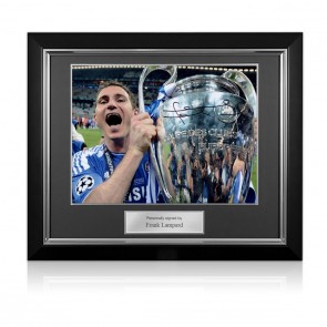 Frank Lampard Signed Chelsea Football Photo: 2012 Champions. Deluxe Frame