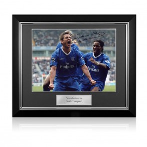  Frank Lampard Signed Chelsea Football Photo: Title Winner. Deluxe Frame