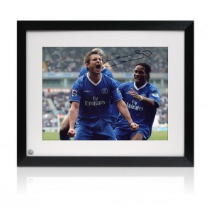 Frank Lampard Signed Chelsea Football Photo: Title Winner. Framed