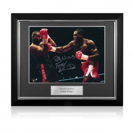 Frank Bruno Signed Boxing Photo: Fighting Oliver McCall. Deluxe Frame