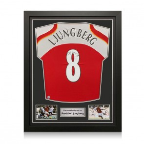 Freddie Ljungberg Signed Arsenal 2004-05 Football Shirt. Standard Frame