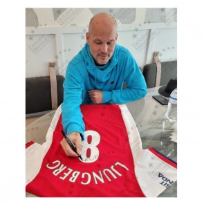 Freddie Ljungberg Signed Arsenal 2021-22 Football Shirt. Standard Frame