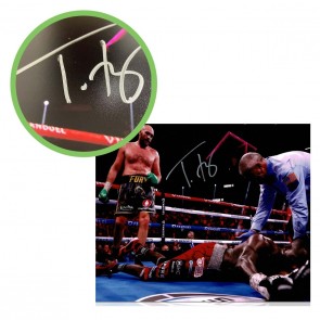 Tyson Fury Signed Boxing Photo: Fury vs Wilder 3. Damaged A