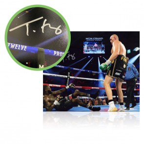 Tyson Fury Signed Boxing Photo: Fury vs Wilder 2. Damaged A