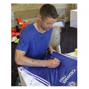 Gary Cahill Front Signed Chelsea Football Shirt 2016-17. Standard Frame