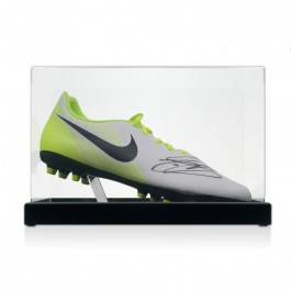 Gary Cahill Signed Football Boot: White. Display Case