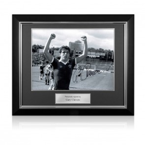 Gary Chivers Signed Chelsea Photo: Celebration. Deluxe Frame