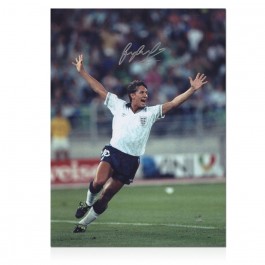 Gary Lineker Signed England Football Photo: 1990 Goal