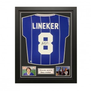  Gary Lineker Signed Leicester City 1984 Football Shirt. Standard Frame