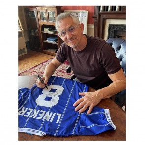  Gary Lineker Signed Leicester City 1984 Football Shirt. Standard Frame