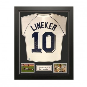 Gary Lineker Signed Tottenham Hotspur 1991 Cup Semi-Final Shirt. Standard Frame