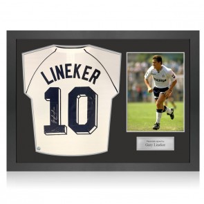 Gary Lineker Signed Tottenham Hotspur 1991 FA Cup Semi-Final Shirt. Icon Frame