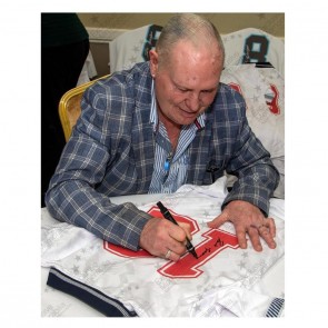   Paul Gascoigne Signed England 1990 Football Shirt. Damaged C