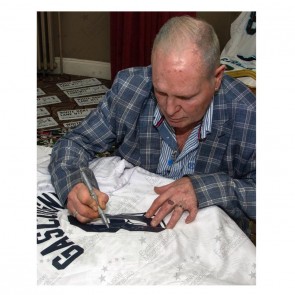  Paul Gascoigne Signed Spurs 1991 FA Cup Final Football Shirt. Standard Frame