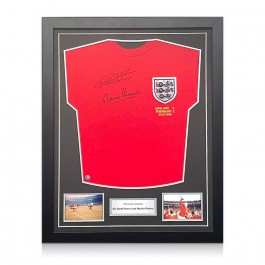 Geoff Hurst And Martin Peters Signed England 1966 Football Shirt. Standard Frame