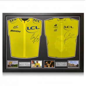 Geraint Thomas And Chris Froome Signed Tour De France Jerseys. Dual Framed