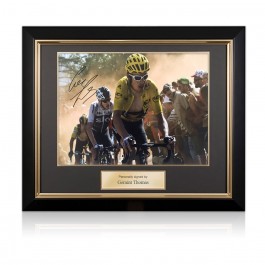 Geraint Thomas Signed Tour De France Photo: Dutch Corner. Deluxe Frame