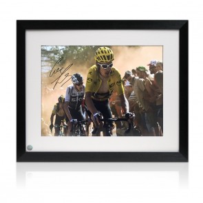 Geraint Thomas Signed Tour De France Photo: Dutch Corner. Framed