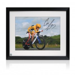 Geraint Thomas Signed Tour De France Photo: Time Trial Framed