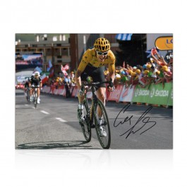 Geraint Thomas Signed Tour De France Photo: Winning On Alpe D'Huez