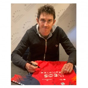 Geraint Thomas Signed Ineos Grenadiers Cycling Jersey. Standard Frame