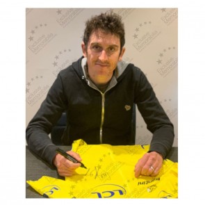 Geraint Thomas Signed Tour De France 2022 Yellow Jersey. Standard Frame