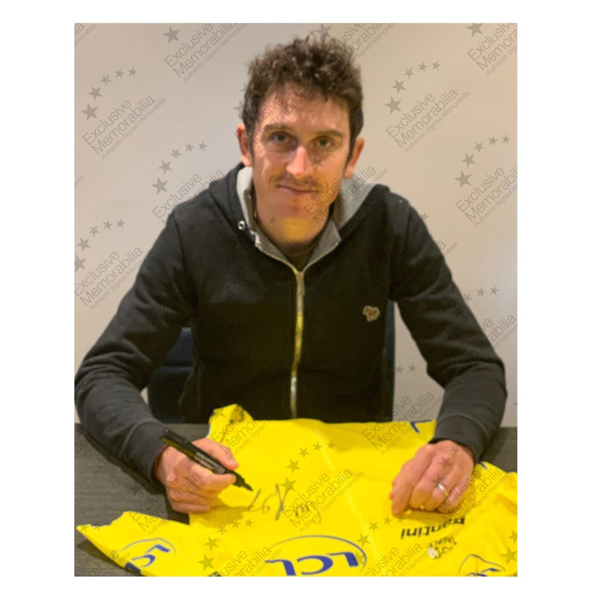Geraint Thomas And Chris Froome Signed Tour De France Jerseys. Dual Frame Gold