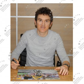 Geraint Thomas Signed Tour De France Photo: Winning On Alpe D'Huez. Framed