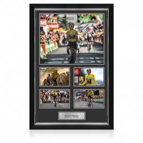 Geraint Thomas Signed 2018 Tour de France Photo Presentation. Deluxe Silver