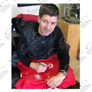 Steven Gerrard And Luis Suarez Signed Liverpool Football Shirts. Dual Frame