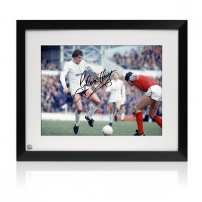 Glenn Hoddle Signed Tottenham Hotspur Football Photo: North London Derby. Framed