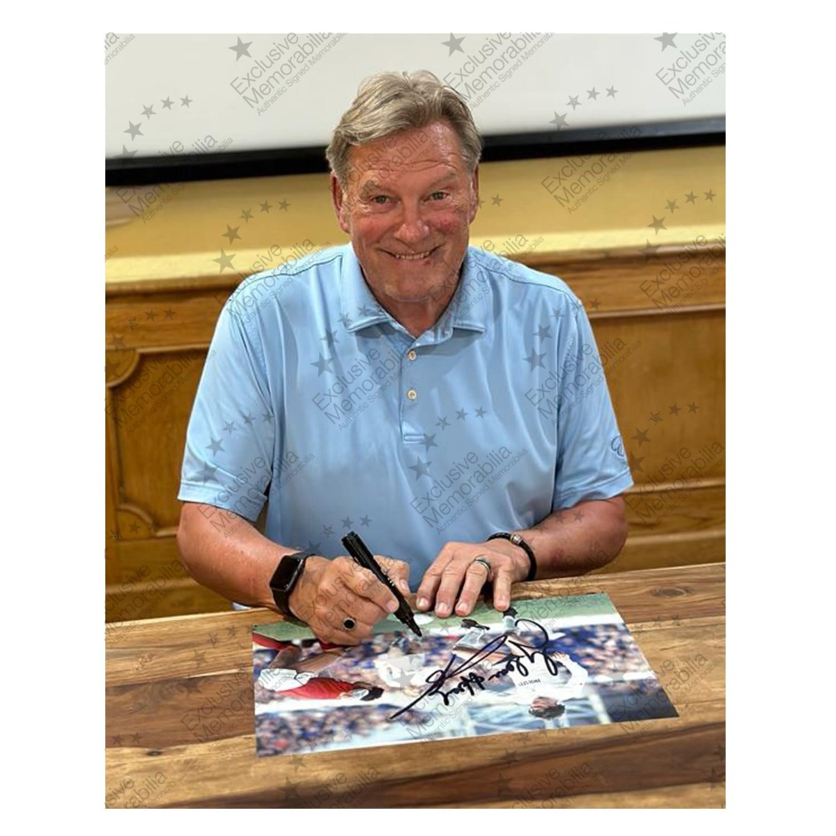 Glenn Hoddle Signed Tottenham Hotspur Football Photo: North London Derby. Framed