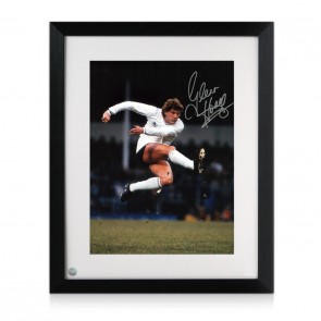 Glenn Hoddle Signed Tottenham Hotspur Football Photo: Volley. Framed
